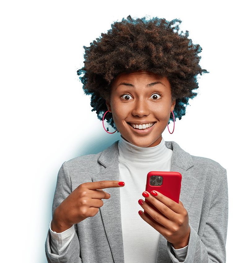 Woman with phone.